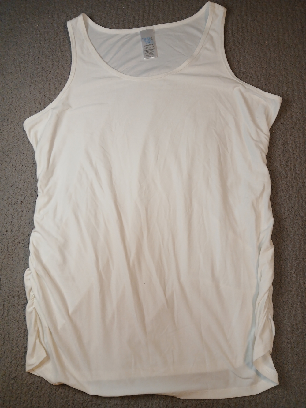 Time And Tru Womens Maternity Tank Top XL (16-18) White Stretch